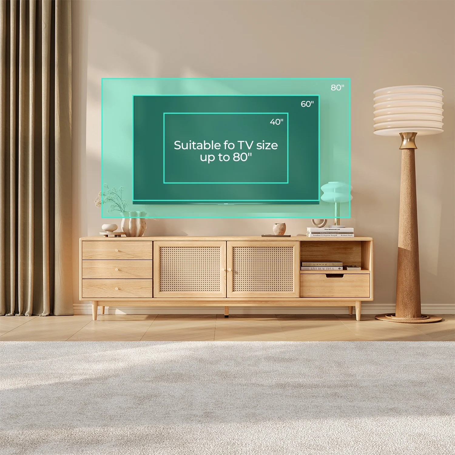 Buffet TV With Simple Modern Sideboard Credenza